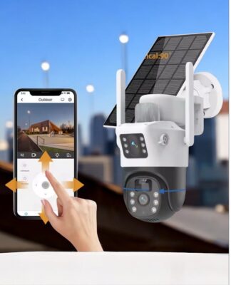 Cámara de Seguridad Solar con Doble Lente