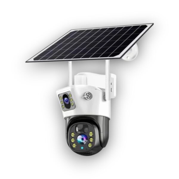 cámara de seguridad solar con doble lente
